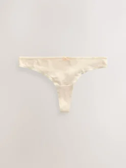 Next Pastel Rose Nude Thong Cotton Rich Knickers 5 Pack Outlet