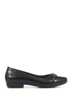 Pavers Black Faux Leather Slip-On Pumps