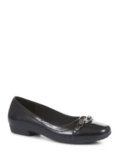 Pavers Black Faux Leather Slip-On Pumps