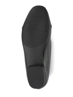 Pavers Black Faux Leather Slip-On Pumps