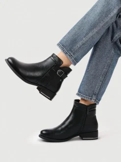 Pavers Ladies Ankle Boots Smart Black Discount