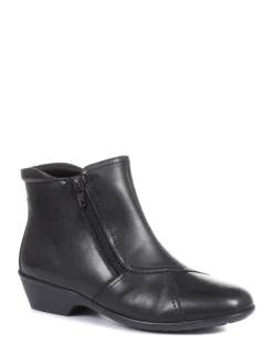 Pavers Black Ladies Wide Fit Leather Ankle Boots Online
