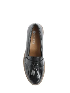 Pavers Black Patent Ladies Loafers Hot