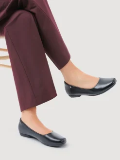 Pavers Black Pointed Toe Ballet Black Flats Clearance