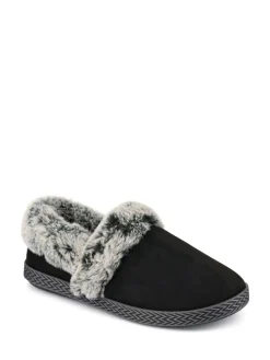 Pavers Warm Lined Memory Foam Slippers Black Best