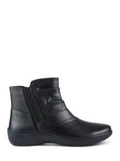 Pavers Wide Fit Leather Ankle Boots Black Sale