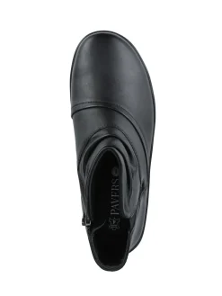 Pavers Wide Fit Leather Ankle Boots Black Sale