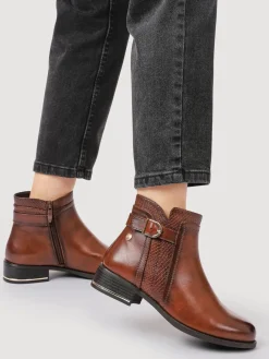 Pavers Ladies Ankle Boots Smart Brown New