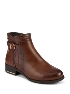 Pavers Ladies Ankle Boots Smart Brown New