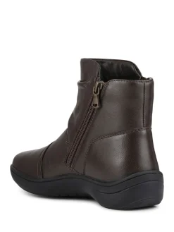 Pavers Wide Fit Leather Ankle Boots Brown Discount