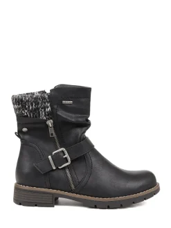 Pavers Casual Biker Boots Black Clearance
