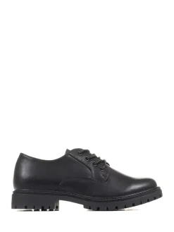 Pavers Dark Black Lightweight Lace-Up Black Shoes Hot