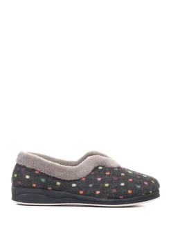 Pavers Grey Polka Dot Slippers Sale