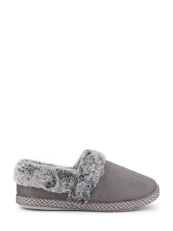 Pavers Warm Lined Memory Foam Slippers Grey Sale