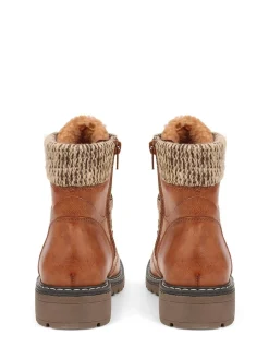 Pavers Lace Up Ankle Boots Natural