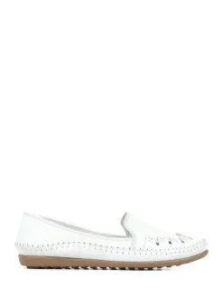 Pavers Leather Slip-On Pumps White Clearance