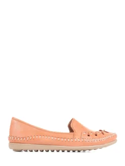 Pavers Leather Slip-On Pumps Orange Online