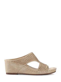 Pavers Tall Wedge Heel Mules Natural Hot