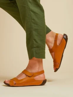 Pavers Ladies Touch Fasten Sandals Tan