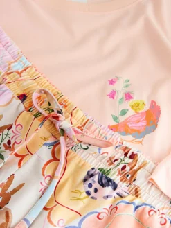 Next Peach Pink Hen Jersey Short Sleeve Pyjamas Sale