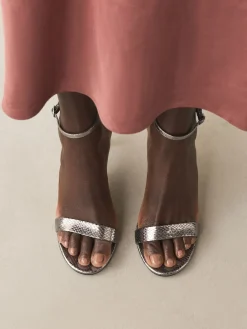 Next Forever Comfort® Strappy Heeled Sandals Pewter Online