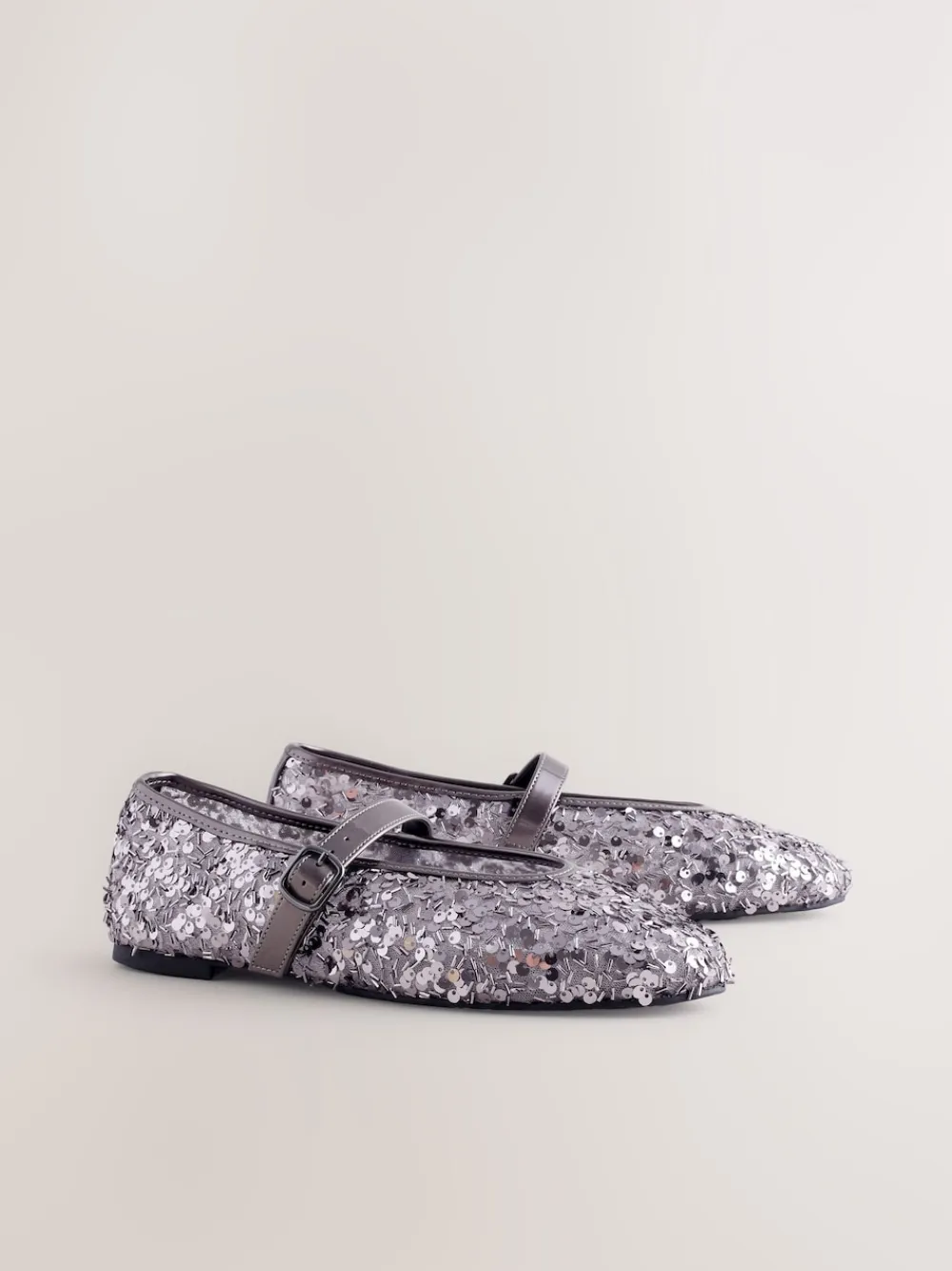 Next Pewter Sequin Forever Comfort® Embellished Sequin Mary Jane Shoes Best