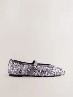 Next Pewter Sequin Forever Comfort® Embellished Sequin Mary Jane Shoes Best