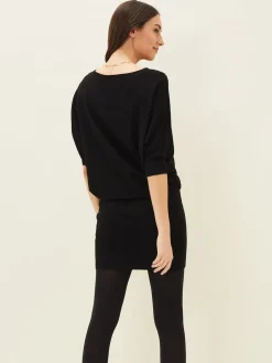Phase Eight Black Becca Batwing Knitted Dress Discount