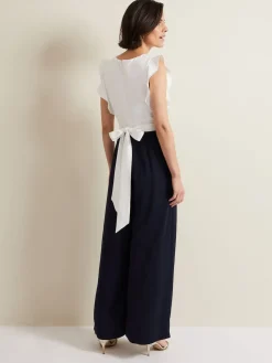 Phase Eight Ayla Ruffle Jumpsuit Blue Sale