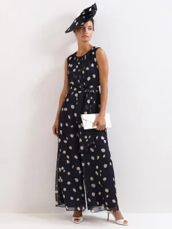 Phase Eight Blue Maxine Spot Jumpsuit Outlet