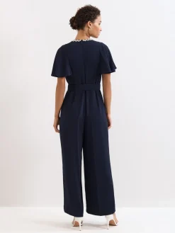 Phase Eight Blue Petite Orwen Jumpsuit Outlet