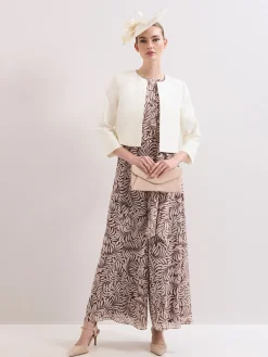 Phase Eight Brown Janine Leaf Jumpsuit Clearance