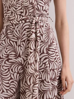 Phase Eight Brown Petite Janine Leaf Jumpsuit Online