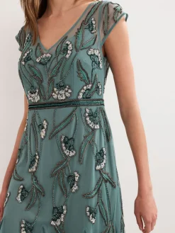 Phase Eight Green Evonne Beaded Dress Online