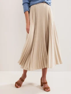 Phase Eight Natural Sybilla Midi Skirt