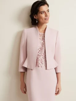 Phase Eight Pink Daisy Peplum Jacket Hot