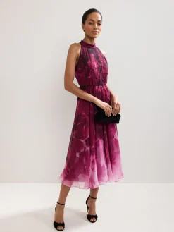 Phase Eight Purple Bethany Floral Print Dress