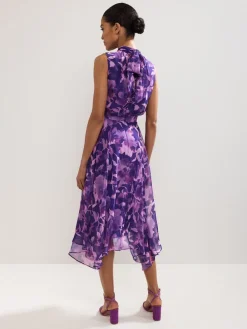 Phase Eight Lucinda Spot Dress Purple New