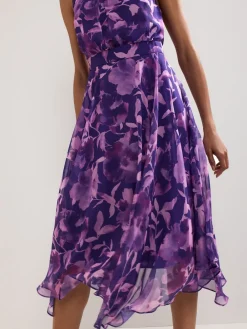 Phase Eight Lucinda Spot Dress Purple New