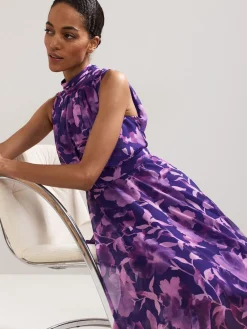 Phase Eight Lucinda Spot Dress Purple New