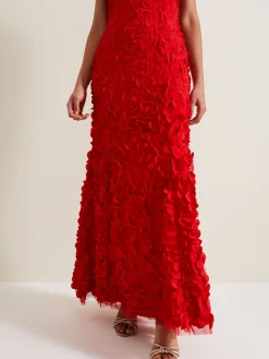 Phase Eight Red Charlene Ruffle Maxi Dress Outlet