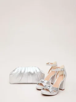 Phase Eight Silver Pouch Clutch Bag Discount