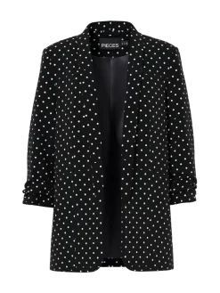 PIECES Black 3/4 Length Sleeve Blazer