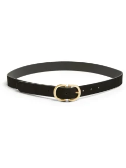 PIECES Suede Buckle Belt Black Outlet