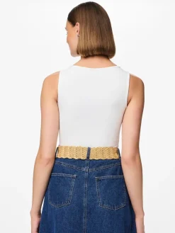 PIECES Brown Raffia Belt Outlet