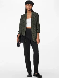PIECES Green Printed Blazer Discount