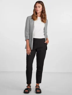 PIECES Grey Ruched Sleeve Blazer Outlet