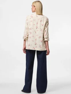 PIECES White 3/4 Sleeve Printed Blazer