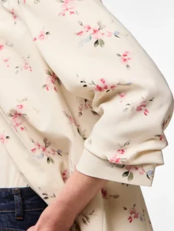 PIECES White 3/4 Sleeve Printed Blazer