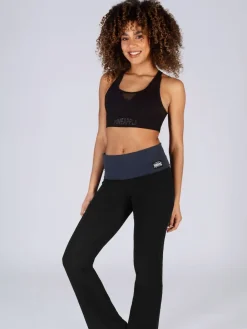 Pineapple Womens Fold Waistband Jersey Trousers Black Charcoal Discount